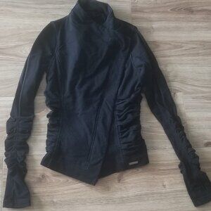 LULULEMON BLACK ZIP GATHERED BODY AND SLEEVES JACKET SIZE 4
